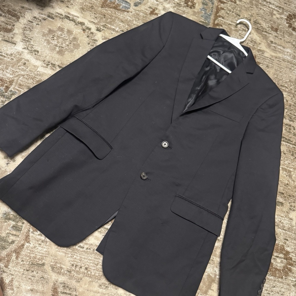 Ralph Lauren Men's Blazer Size 42R Black 100% Wool Two-Button Suit Jacket